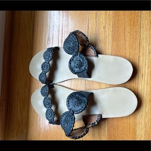 Black jack roger slide on sandals.